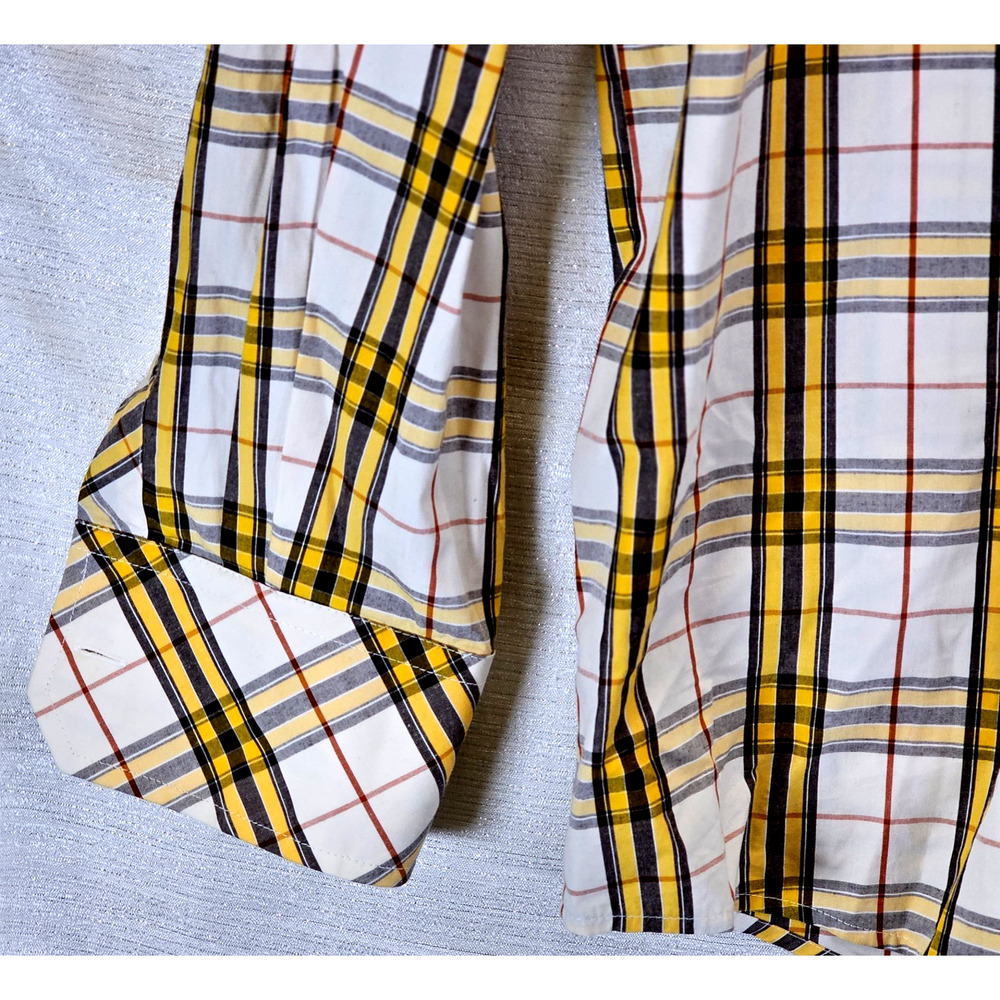 South Pole Hexagon Product Men’s Shirt XXL Plaid Button Down Long Sleeve Y2K 90s - Picture 3 of 6